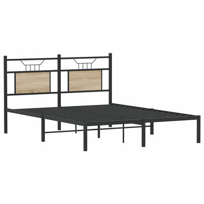 Bed Frame without Mattress Sonoma Oak 140x190 cm Engineered Wood