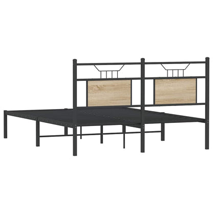 Bed Frame without Mattress Sonoma Oak 140x200 cm Engineered Wood