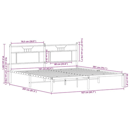 Bed Frame without Mattress Sonoma Oak 160x200 cm Engineered Wood