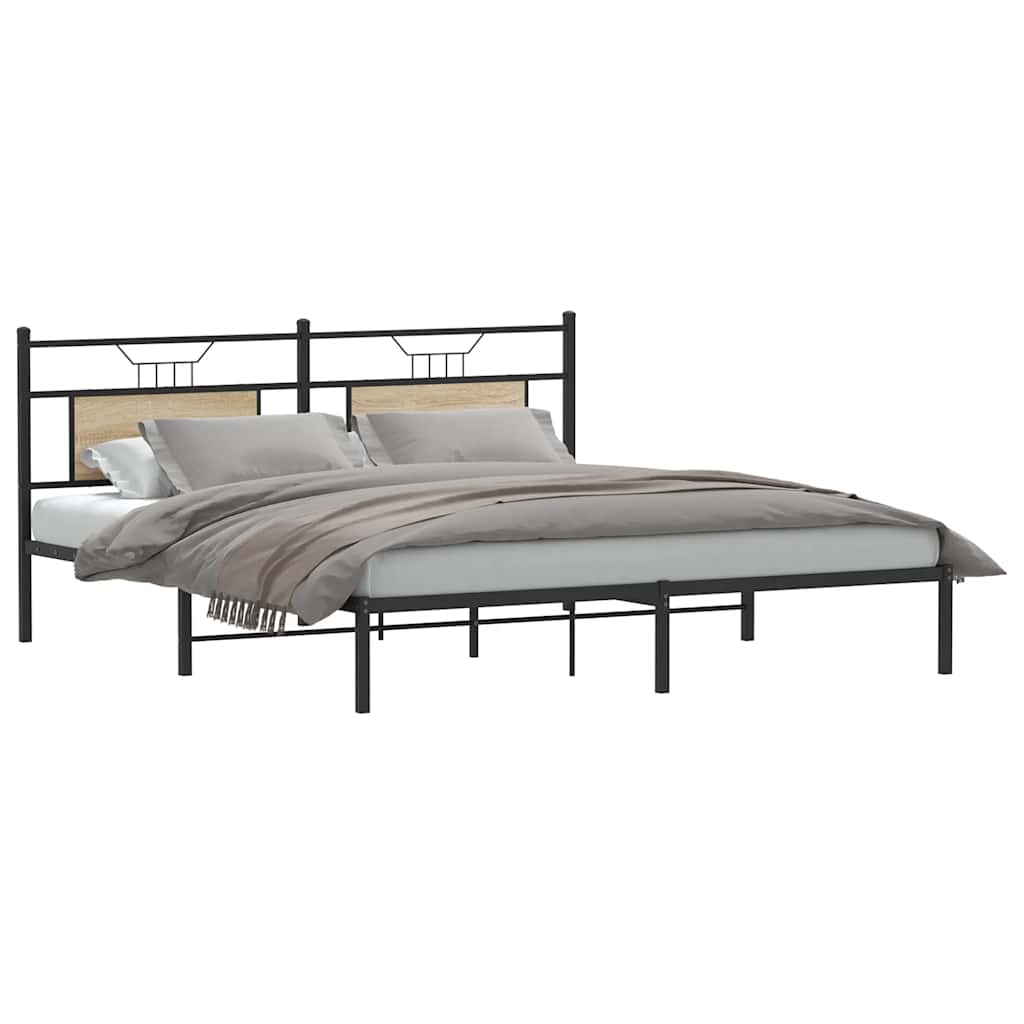 Bed Frame without Mattress Sonoma Oak 183x203 cm Engineered Wood