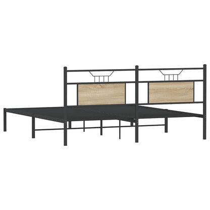Bed Frame without Mattress Sonoma Oak 183x203 cm Engineered Wood