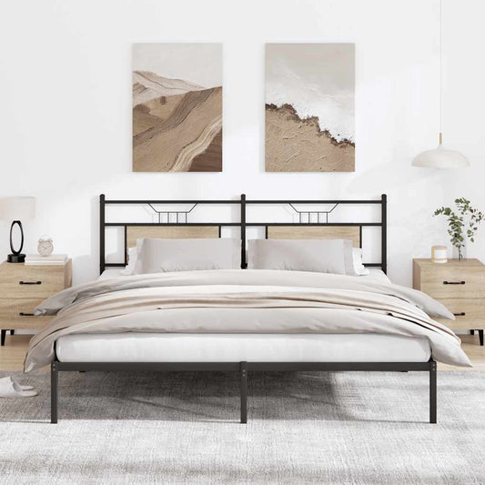 Bed Frame without Mattress Sonoma Oak 183x203 cm Engineered Wood