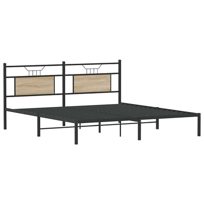 Bed Frame without Mattress Sonoma Oak 183x213 cm Engineered Wood