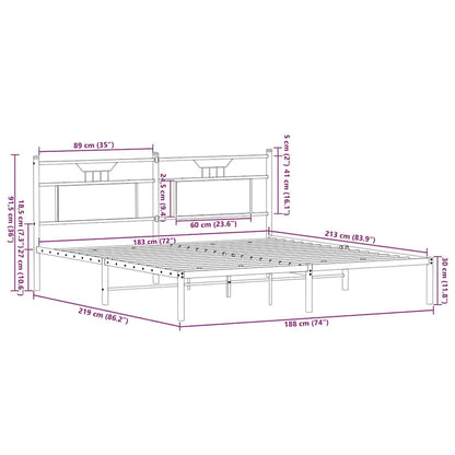 Bed Frame without Mattress Sonoma Oak 183x213 cm Engineered Wood