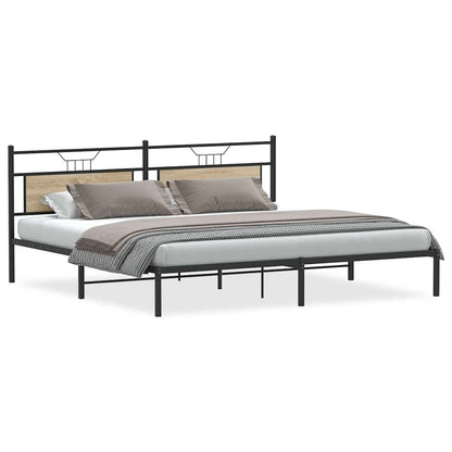 Bed Frame without Mattress Sonoma Oak 193x201 cm Engineered Wood