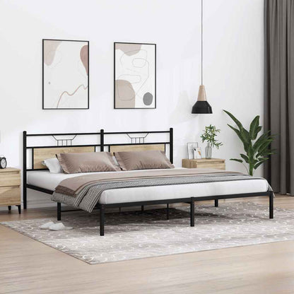 Bed Frame without Mattress Sonoma Oak 193x201 cm Engineered Wood