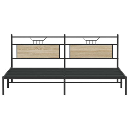 Bed Frame without Mattress Sonoma Oak 193x201 cm Engineered Wood