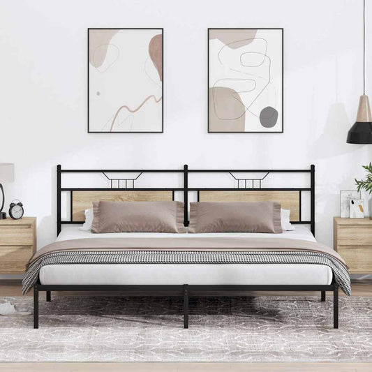 Bed Frame without Mattress Sonoma Oak 193x201 cm Engineered Wood