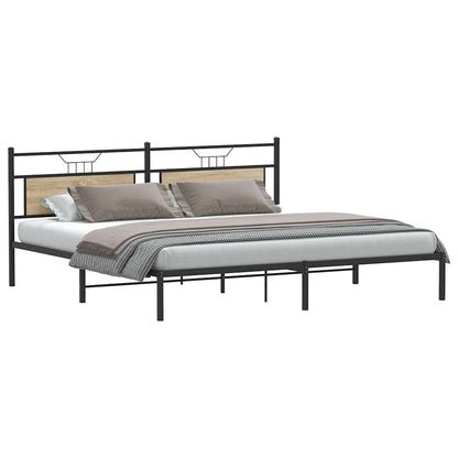 Bed Frame without Mattress Sonoma Oak 200x200 cm Engineered Wood
