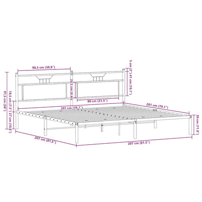 Bed Frame without Mattress Sonoma Oak 200x200 cm Engineered Wood