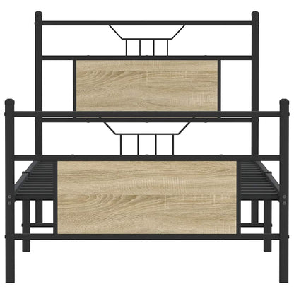 Bed Frame without Mattress Sonoma Oak 75x190 cm Small Single Engineered Wood