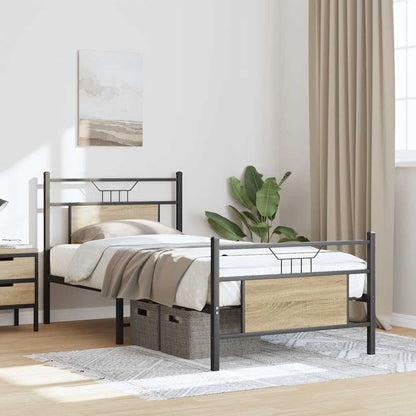 Bed Frame without Mattress Sonoma Oak 80x200 cm Engineered Wood