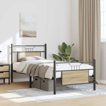 Bed Frame without Mattress Sonoma Oak 90x200 cm Engineered Wood