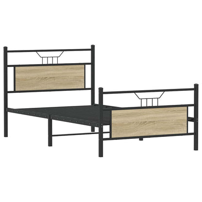 Bed Frame without Mattress Sonoma Oak 100x190 cm Engineered Wood