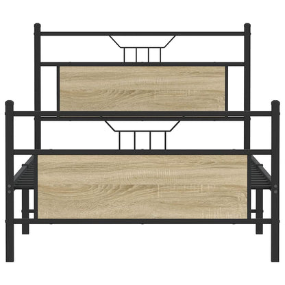 Bed Frame without Mattress Sonoma Oak 100x190 cm Engineered Wood