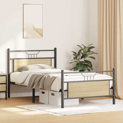 Bed Frame without Mattress Sonoma Oak 100x200 cm Engineered Wood