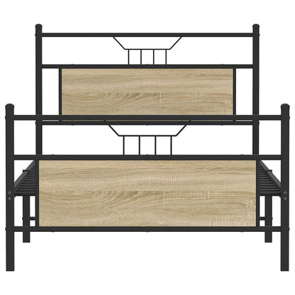 Bed Frame without Mattress Sonoma Oak 100x200 cm Engineered Wood