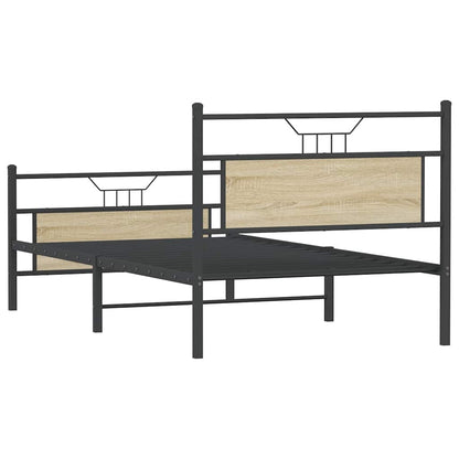 Bed Frame without Mattress Sonoma Oak 100x200 cm Engineered Wood