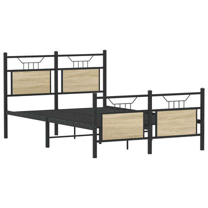 Bed Frame without Mattress Sonoma Oak 120x190 cm Small Double Engineered Wood