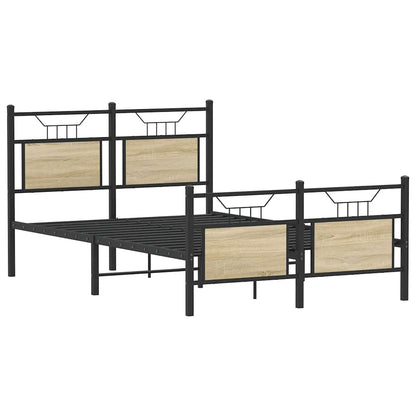 Bed Frame without Mattress Sonoma Oak 120x200 cm Engineered Wood