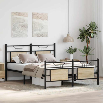 Bed Frame without Mattress Sonoma Oak 137x190 cm Engineered Wood