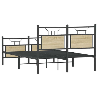 Bed Frame without Mattress Sonoma Oak 137x190 cm Engineered Wood
