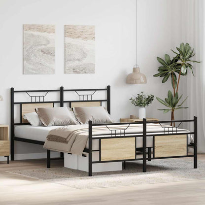 Bed Frame without Mattress Sonoma Oak 140x190 cm Engineered Wood