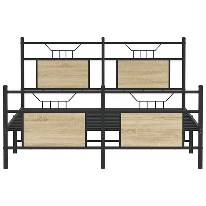Bed Frame without Mattress Sonoma Oak 140x190 cm Engineered Wood