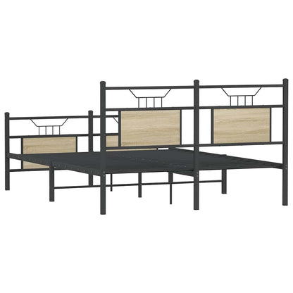 Bed Frame without Mattress Sonoma Oak 140x190 cm Engineered Wood