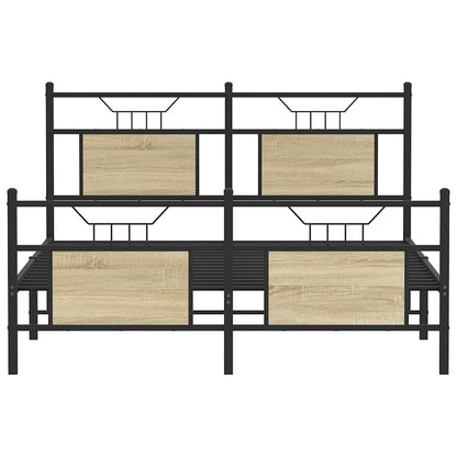 Bed Frame without Mattress Sonoma Oak 140x200 cm Engineered Wood