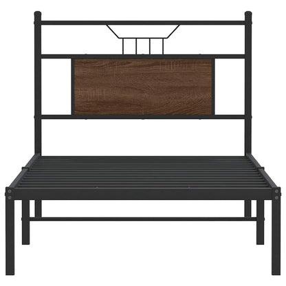 Bed Frame without Mattress Brown Oak 75x190 cm Small Single Engineered Wood