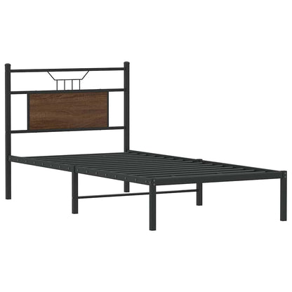Bed Frame without Mattress Brown Oak 80x200 cm Engineered Wood
