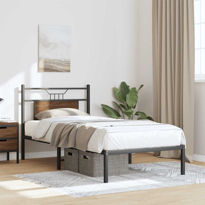 Bed Frame without Mattress Brown Oak 80x200 cm Engineered Wood