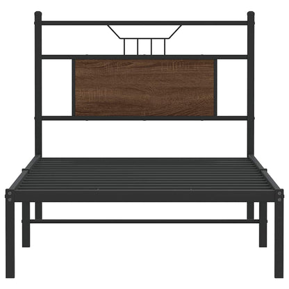 Bed Frame without Mattress Brown Oak 80x200 cm Engineered Wood