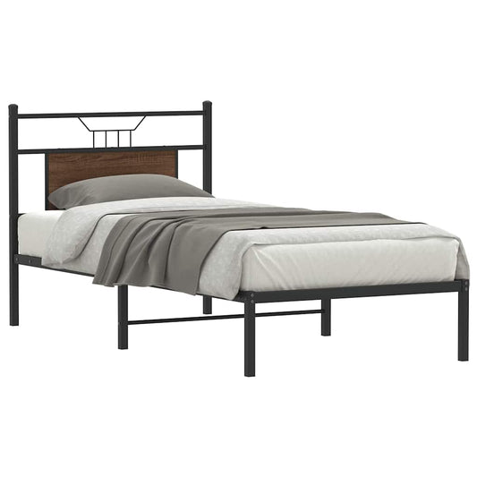Bed Frame without Mattress Brown Oak 80x200 cm Engineered Wood