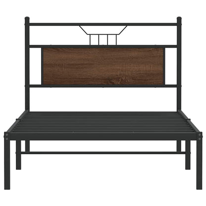 Bed Frame without Mattress Brown Oak 100x190 cm Engineered Wood