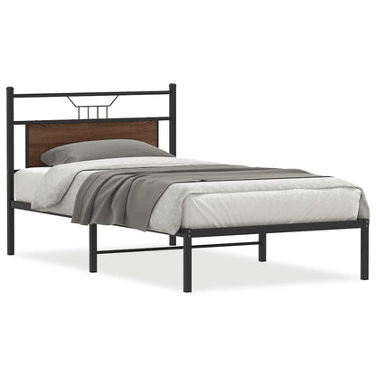Bed Frame without Mattress Brown Oak 100x200 cm Engineered Wood