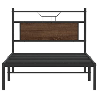 Bed Frame without Mattress Brown Oak 100x200 cm Engineered Wood
