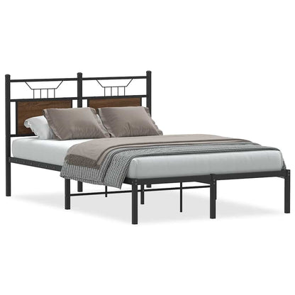 Bed Frame without Mattress Brown Oak 120x190 cm Small Double Engineered Wood