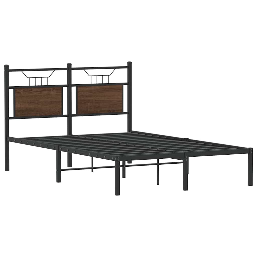 Bed Frame without Mattress Brown Oak 120x190 cm Small Double Engineered Wood