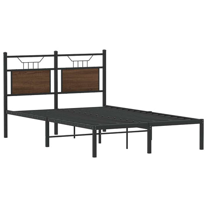 Bed Frame without Mattress Brown Oak 120x190 cm Small Double Engineered Wood