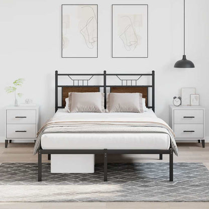 Bed Frame without Mattress Brown Oak 120x190 cm Small Double Engineered Wood
