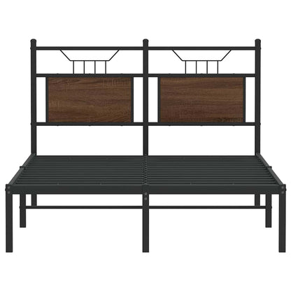 Bed Frame without Mattress Brown Oak 120x190 cm Small Double Engineered Wood