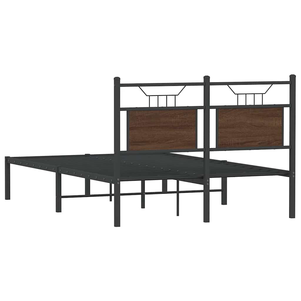Bed Frame without Mattress Brown Oak 120x190 cm Small Double Engineered Wood