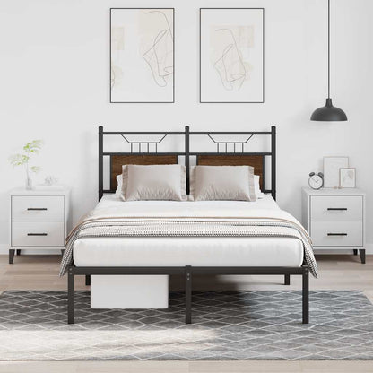 Bed Frame without Mattress Brown Oak 120x200 cm Engineered Wood