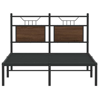 Bed Frame without Mattress Brown Oak 120x200 cm Engineered Wood