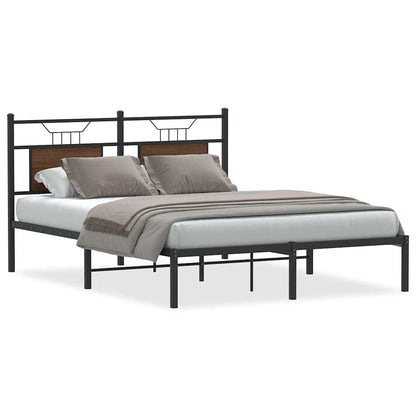 Bed Frame without Mattress Brown Oak 137x190 cm Engineered Wood