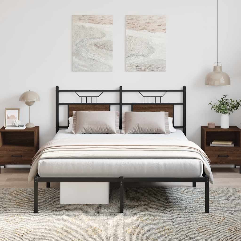 Bed Frame without Mattress Brown Oak 137x190 cm Engineered Wood