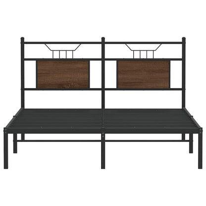 Bed Frame without Mattress Brown Oak 137x190 cm Engineered Wood
