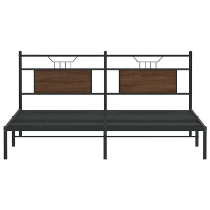 Bed Frame without Mattress Brown Oak 160x200 cm Engineered Wood